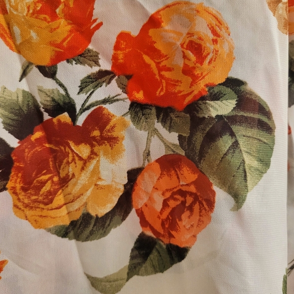 Rue 21 Fall Spring Orange Floral Rose Open Back Bell Sleeve Blouse Size … - Picture 3 of 12